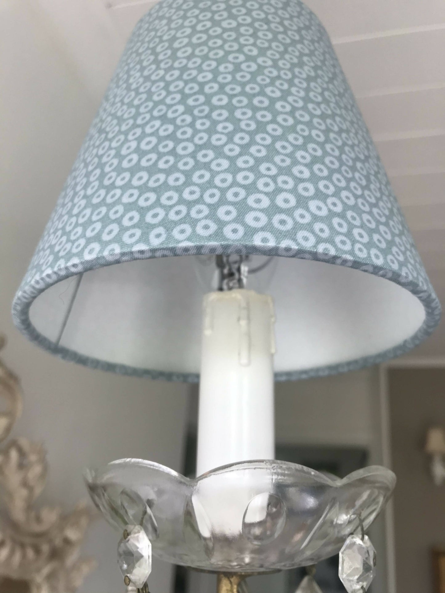 Blue Chintz clip on sconce shade