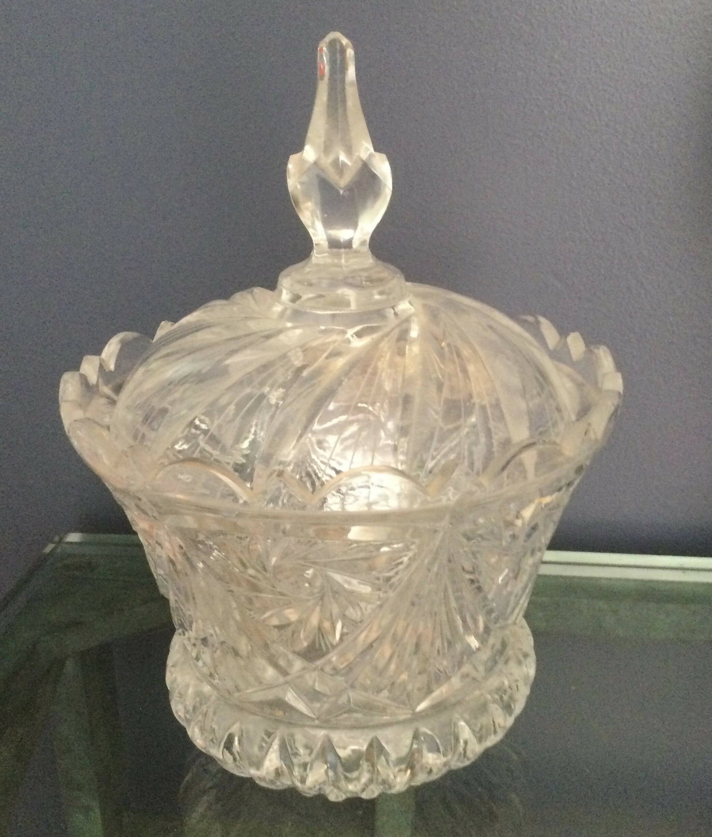 Lidded Crystal Bon Bon Jar